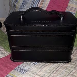 Bobbi Brown black leather makeup case